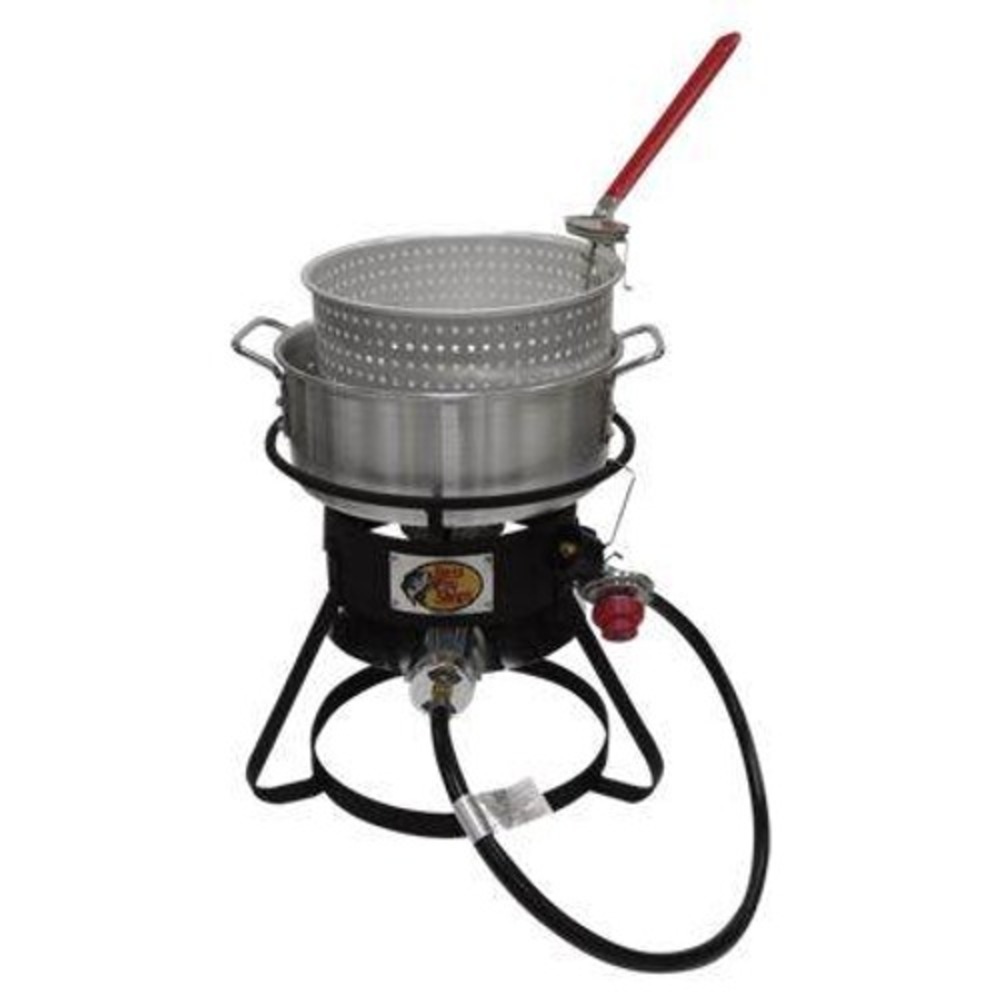 Bass Pro Shops Propane Fish Fryer Kit Unisex OS Silver Black Outdoor Cooker Pot